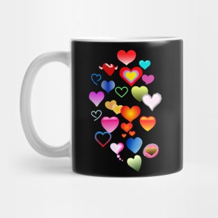 Iridescent One Hundred Hearts Logo Design T-shirt Mug
